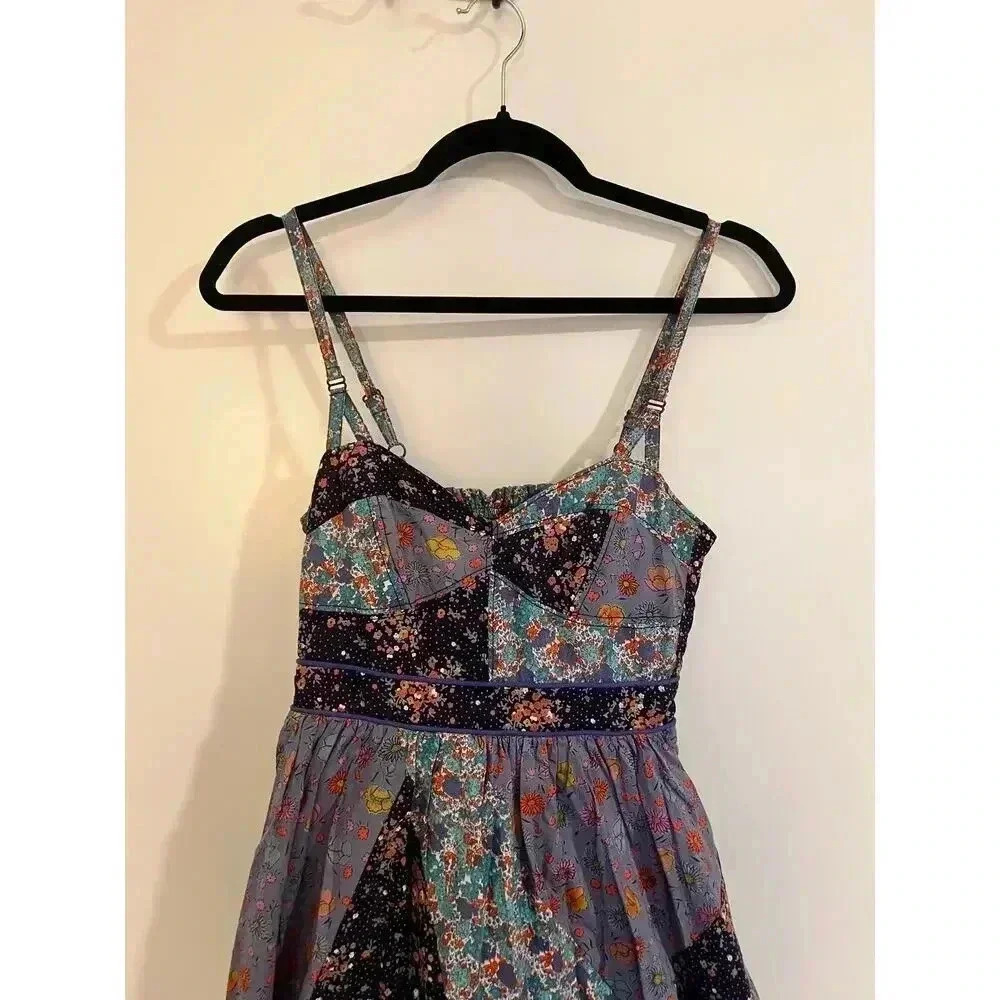 Anthropologie Maeve Collected Calico Patch Dress, Size 4